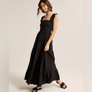 Abercrombie & Fitch Black Midi Dress